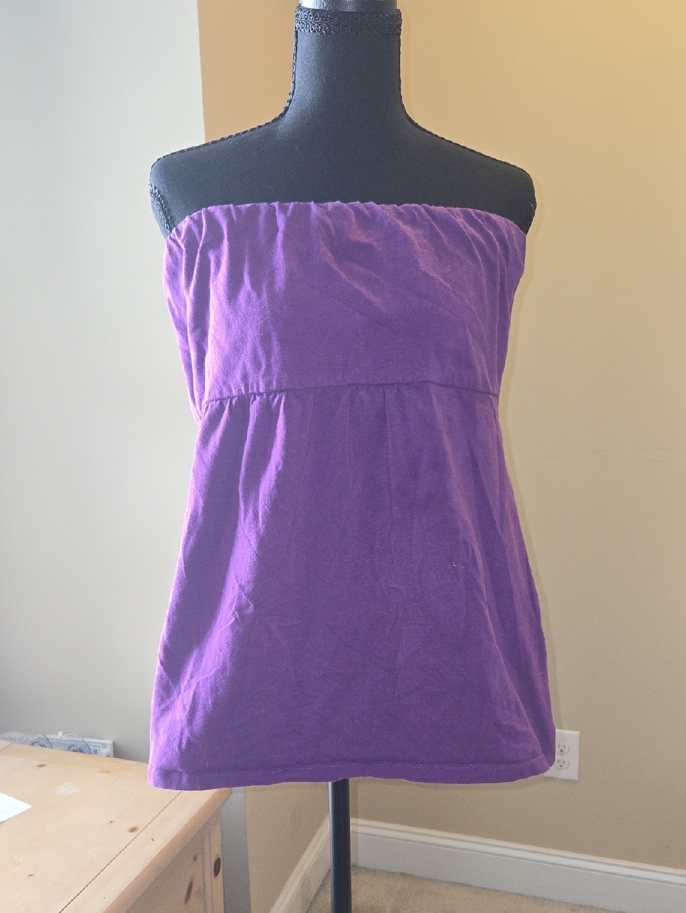 torrid Purple Strapless Tube Top with Gathered Bust